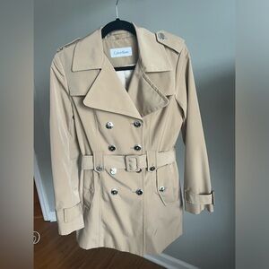 Calvin Klein Women’s Beige Belted Trench Coat